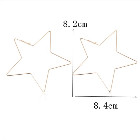 Boho Silver Star Wire earrings - Picture 8 of 8